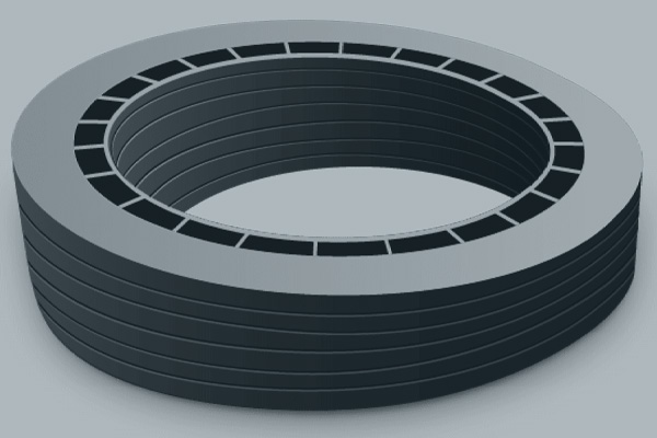 A stack of Ladtech Manhole Adjusting Rings.